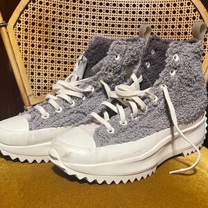 Converse Gray Sherpa High-Sneakers size 10.5